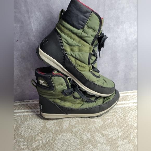 SOREL Whitney Short Lace Waterproof Insulated Winter Boot Size 8.5 Olive Green - Picture 4 of 8